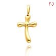 14K Yellow Gold Polished Free Form Cross Pendant