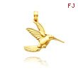 14K Yellow Gold Polished Hummingbird Pendant