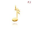 14K Yellow Gold Polished Musical Note Charm