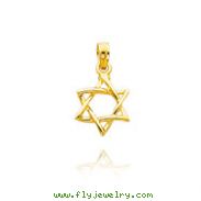 14K Yellow Gold Polished Star of David Charm