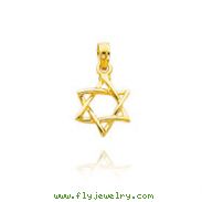 14K Yellow Gold Polished Star of David Charm