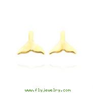 14K Yellow Gold Polished Whale Tail Post Earrings