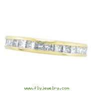 14K Yellow Gold Princess Cut 1.56ct Diamond Eternity Band