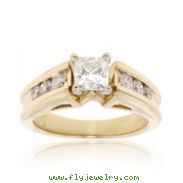 14K Yellow Gold Princess Cut Diamond Engagement Ring