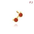 14K Yellow Gold Red Enameled Square Sunglasses Charm