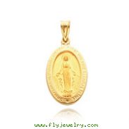 14K Yellow Gold Reversible Miraculous Medal Pendant