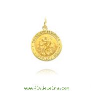 14K Yellow Gold Reversible US Air Force Saint Christopher Medal