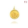14K Yellow Gold Reversible US Coast Guard Saint Christopher Medal