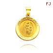 14K Yellow Gold Round Guardian Angel Medal