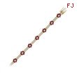 14K Yellow Gold Ruby & Diamond Floral Design Bracelet