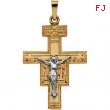 14K Yellow Gold San Damiano Cross Pendant
