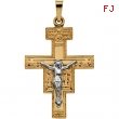 14K Yellow Gold San Damiano Cross Pendant