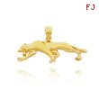 14K Yellow Gold Satin Jaguar Pendant