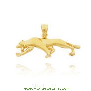 14K Yellow Gold Satin Jaguar Pendant