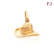 14K Yellow Gold Side View Cowboy Hat Charm