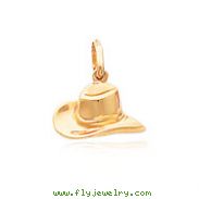 14K Yellow Gold Side View Cowboy Hat Charm