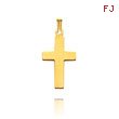 14K Yellow Gold Simple Flat Cross Charm