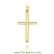 14K Yellow Gold Simple Polished Cross Pendant
