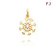 14K Yellow Gold Simple Polished Snowflake Charm