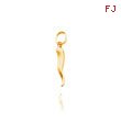 14K Yellow Gold Small 3D Italian Horn Charm