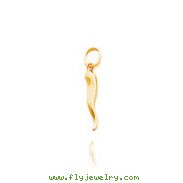 14K Yellow Gold Small 3D Italian Horn Charm