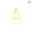 14K Yellow Gold Small Block Initial 