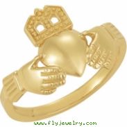 14K Yellow Gold Small Claddagh Ring