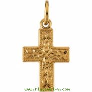 14K Yellow Gold Small Cross Pendant