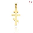 14K Yellow Gold Small Eastern Orthodox Cross Pendant