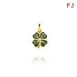 14K Yellow Gold Small Enameled 4-Leaf Clover Charm