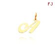 14K Yellow Gold Small Fancy Script Initial 