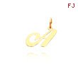 14K Yellow Gold Small Fancy Script Initial 