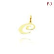 14K Yellow Gold Small Fancy Script Initial 