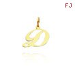 14K Yellow Gold Small Fancy Script Initial 