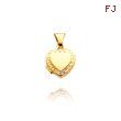 14K Yellow Gold Small Heart-Shaped Scroll Locket