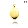 14K Yellow Gold Small Oval-Shaped Plain Polished Locket