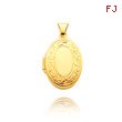 14K Yellow Gold Small Oval-Shaped Scroll Trim Locket