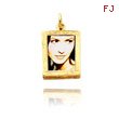 14K Yellow Gold Small Picture Frame Pendant