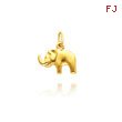 14K Yellow Gold Small Puffed Elephant Charm