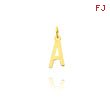 14K Yellow Gold Small Slanted Block Initial 