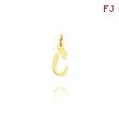 14K Yellow Gold Small Slanted Block Initial 