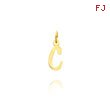 14K Yellow Gold Small Slanted Block Initial 