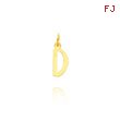 14K Yellow Gold Small Slanted Block Initial 