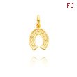14K Yellow Gold Small Textured Horseshoe Charm
