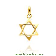 14K Yellow Gold Smooth Polished Star of David Pendant