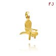 14K Yellow Gold Solid Adirondack Chair Pendant