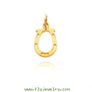 14K Yellow Gold Solid Horseshoe Charm
