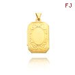 14K Yellow Gold Square Scroll Locket