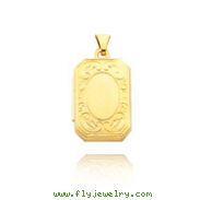 14K Yellow Gold Square Scroll Locket