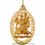 14K Yellow Gold St. Christopher Medal